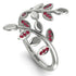 Open Ring Leaves Ruby Ring - Anna No. 12 image 1