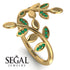 Open Ring Leaves Emerald Ring - Anna No. 4 image 6