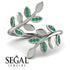 Open Ring Leaves Emerald Ring - Anna No. 6 image 2