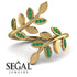Open Ring Leaves Emerald Ring - Anna No. 4 image 2