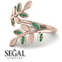 Open Ring Leaves Emerald Ring - Anna No. 5 image 3