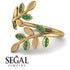 Open Ring Leaves Emerald Ring - Anna No. 4 image 3