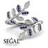Open Ring Leaves Sapphire Ring - Anna No. 15 image 2