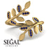 Open Ring Leaves Sapphire Ring - Anna No. 13 image 2