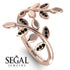 Open Ring Leaves Black Diamond Ring - Anna No. 8 image 6