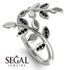 Open Ring Leaves Black Diamond Ring - Anna No. 9 image 6