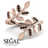 Open Ring Leaves Black Diamond Ring - Anna No. 8 image 2