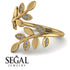 Open Ring Leaves Diamond Ring - Anna No. 1 image 3