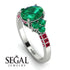 Oval Glamorous Emerald Engagement Ring - Mariah No. 51 image 2