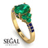 Oval Glamorous Emerald Engagement Ring - Mariah No. 64 image 2