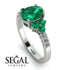 Oval Glamorous Emerald Engagement Ring - Mariah No. 6 image 2