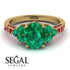 Oval Glamorous Emerald Engagement Ring - Mariah No. 49 image 3