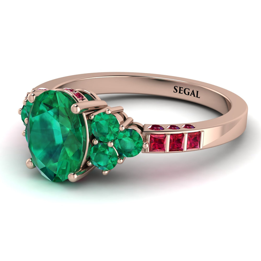 Oval Glamorous Emerald Engagement Ring - Mariah No. 50