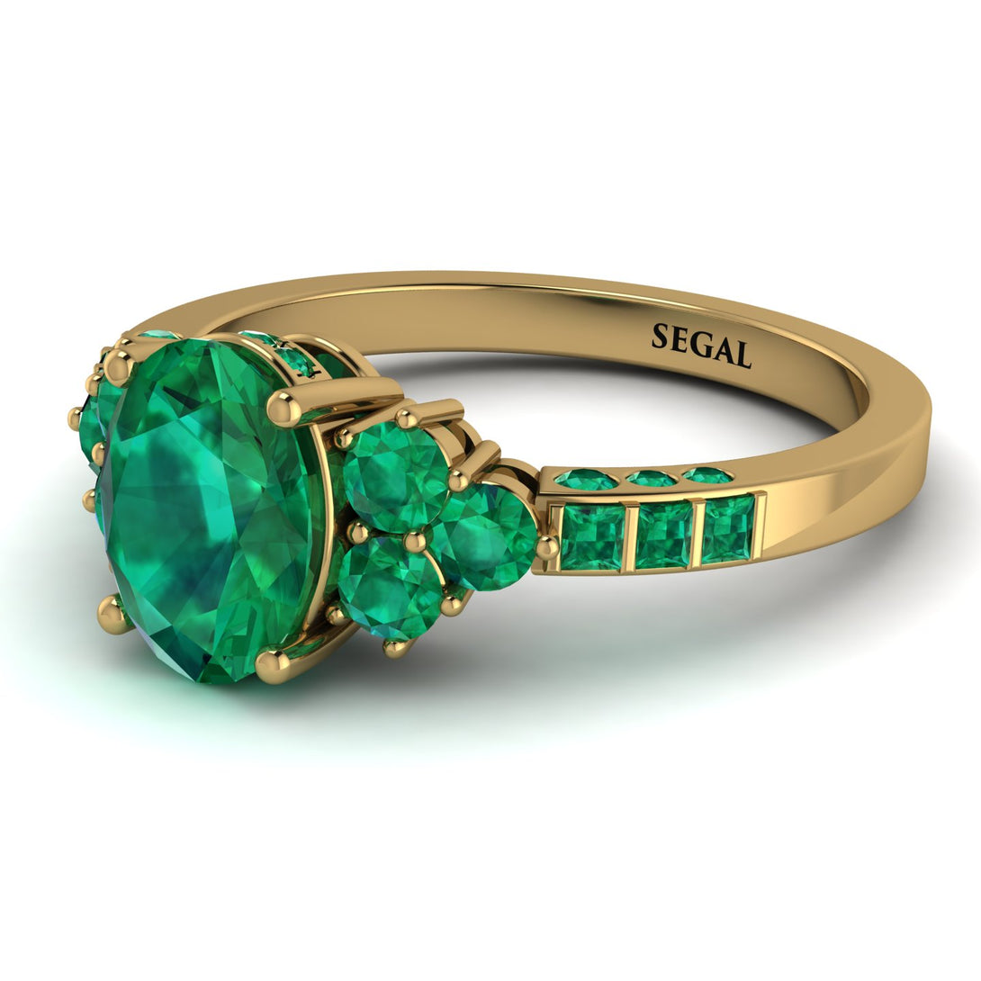 Oval Glamorous Emerald Engagement Ring - Mariah No. 19