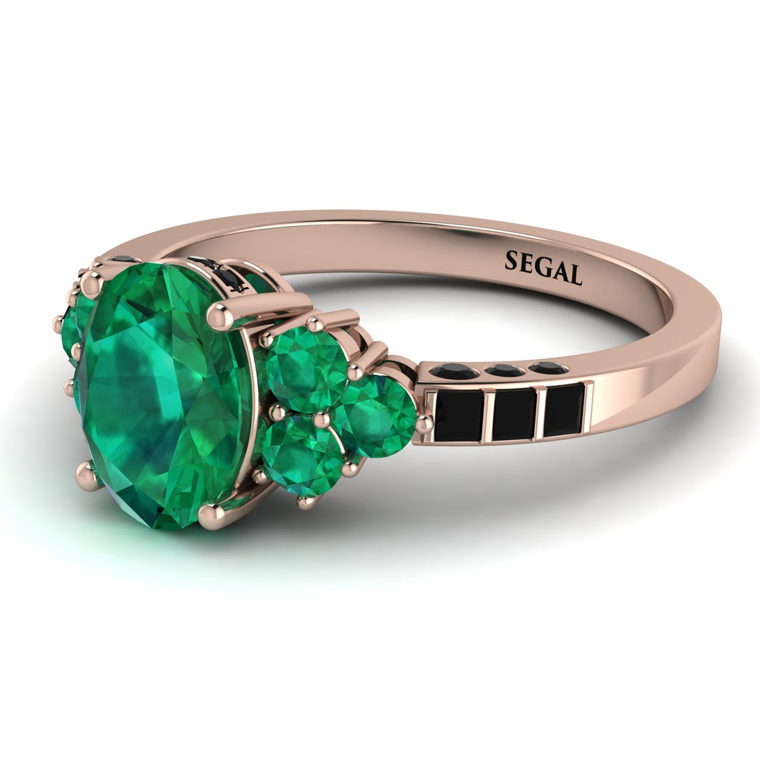 Oval Glamorous Emerald Engagement Ring - Mariah No. 35