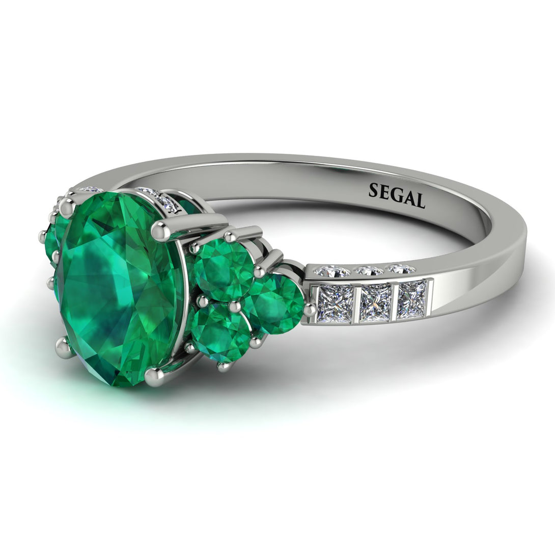 Oval Glamorous Emerald Engagement Ring - Mariah No. 6
