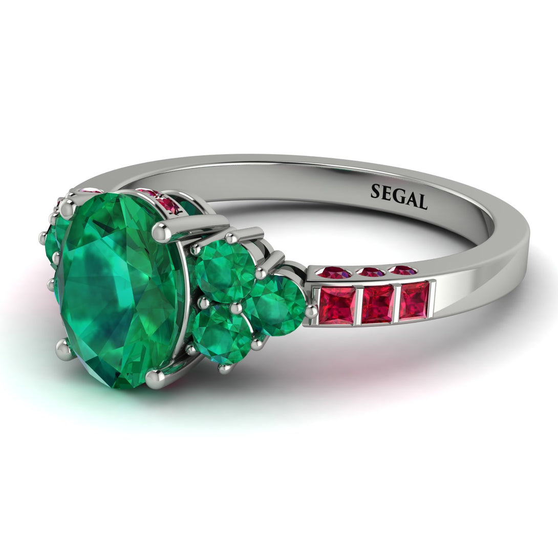 Oval Glamorous Emerald Engagement Ring - Mariah No. 51