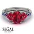 Oval Glamorous Ruby Engagement Ring - Mariah No. 72 image 3