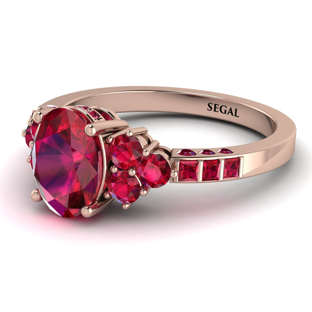 Oval Glamorous Ruby Engagement Ring - Mariah No. 56