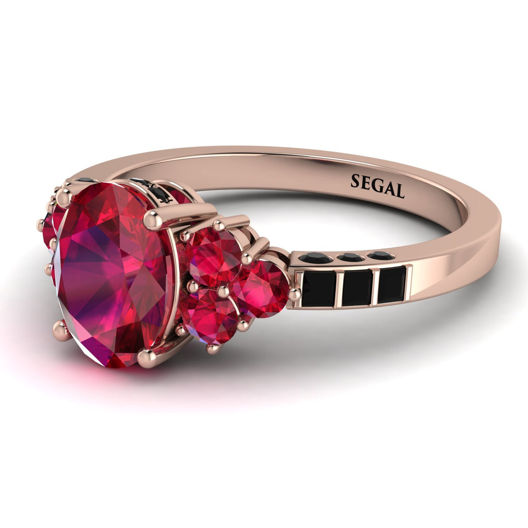 Oval Glamorous Ruby Engagement Ring - Mariah No. 41