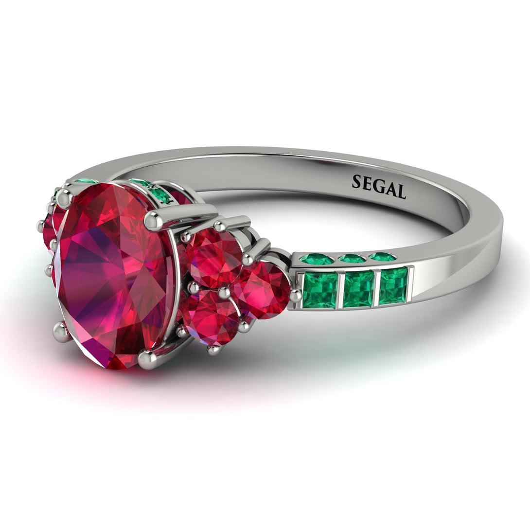 Oval Glamorous Ruby Engagement Ring - Mariah No. 27