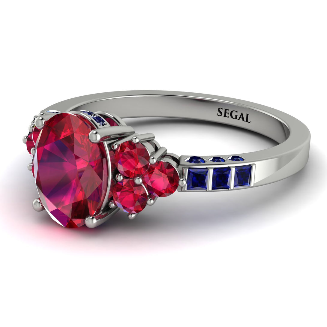 Oval Glamorous Ruby Engagement Ring - Mariah No. 72