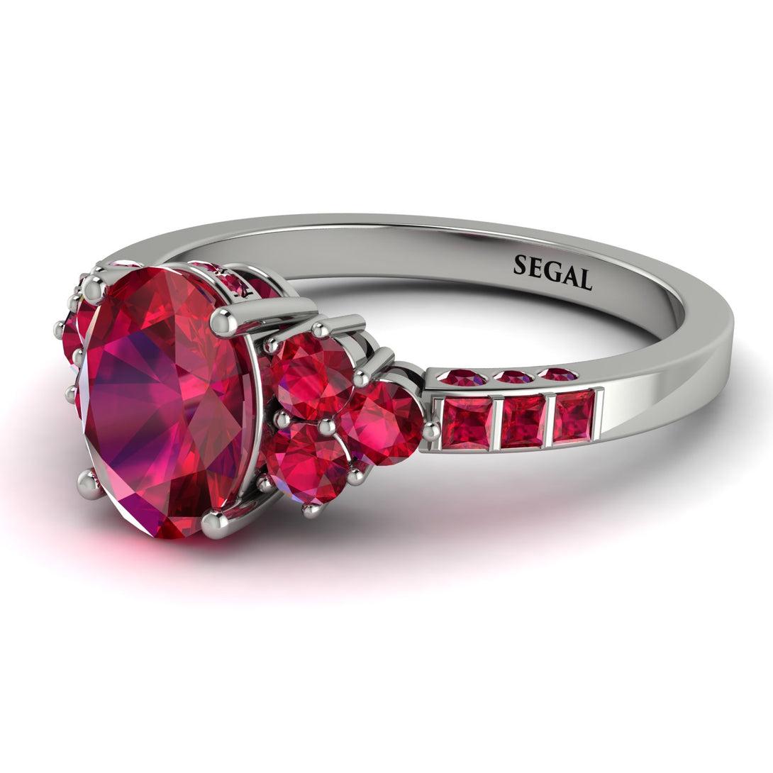 Oval Glamorous Ruby Engagement Ring - Mariah No. 57