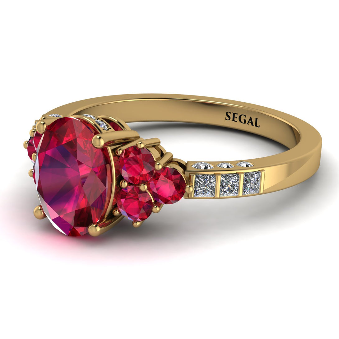 Oval Glamorous Ruby Engagement Ring - Mariah No. 10