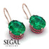 Oval Hidden Halo Emerald Earrings - Gemma No. 50 image 2