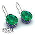 Oval Hidden Halo Emerald Earrings - Gemma No. 66 image 2