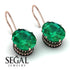 Oval Hidden Halo Emerald Earrings - Gemma No. 35 image 3