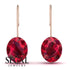 Oval Hidden Halo Ruby Earrings - Gemma No. 41 image 10
