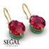 Oval Hidden Halo Ruby Earrings - Gemma No. 25 image 2
