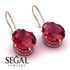 Oval Hidden Halo Ruby Earrings - Gemma No. 56 image 2