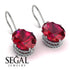 Oval Hidden Halo Ruby Earrings - Gemma No. 12 image 2