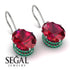 Oval Hidden Halo Ruby Earrings - Gemma No. 27 image 2