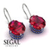 Oval Hidden Halo Ruby Earrings - Gemma No. 72 image 3