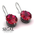 Oval Hidden Halo Ruby Earrings - Gemma No. 42 image 3