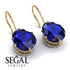 Oval Hidden Halo Sapphire Earrings - Gemma No. 13 image 2
