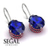 Oval Hidden Halo Sapphire Earrings - Gemma No. 60 image 2