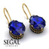 Oval Hidden Halo Sapphire Earrings - Gemma No. 43 image 2