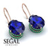 Oval Hidden Halo Sapphire Earrings - Gemma No. 29 image 3