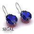 Oval Hidden Halo Sapphire Earrings - Gemma No. 60 image 3