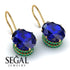 Oval Hidden Halo Sapphire Earrings - Gemma No. 28 image 3