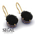 Oval Hidden Halo Black Diamond Earrings - Gemma No. 67 image 2