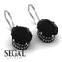 Oval Hidden Halo Black Diamond Earrings - Gemma No. 39 image 2