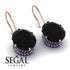 Oval Hidden Halo Black Diamond Earrings - Gemma No. 68 image 3