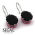 Oval Hidden Halo Black Diamond Earrings - Gemma No. 54 image 3