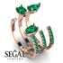 Pear Shape Emerald Glam Open Ring - Quinn No. 20 image 13