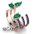Pear Shape Emerald Glam Open Ring - Quinn No. 65 image 13
